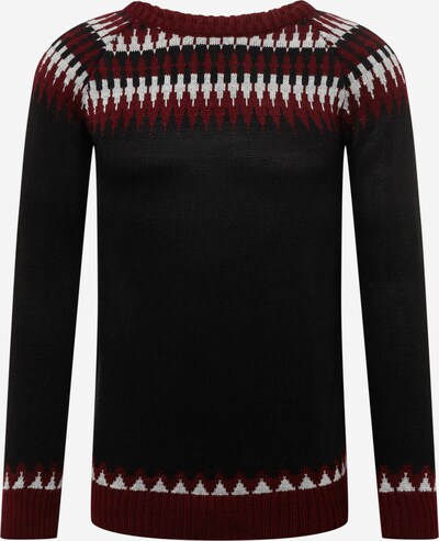 Trendyol Пуловер в бургундово червено / черно / бяло, Преглед на продукта