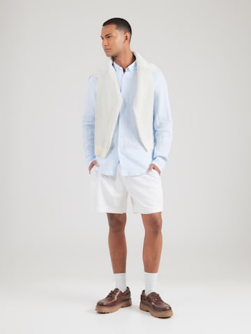 Abercrombie & Fitch Rovný strih Košeľa 'COLLINS' - Modrá