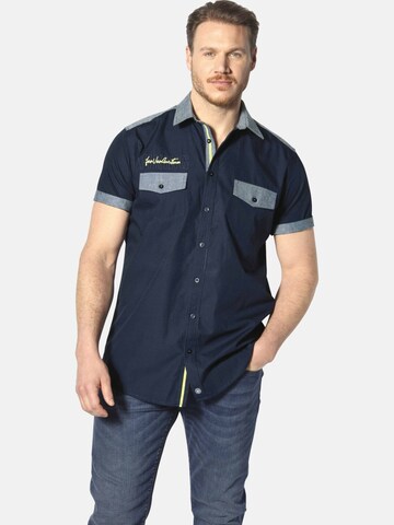 Jan Vanderstorm Comfort fit Button Up Shirt 'Herkko' in Blue: front
