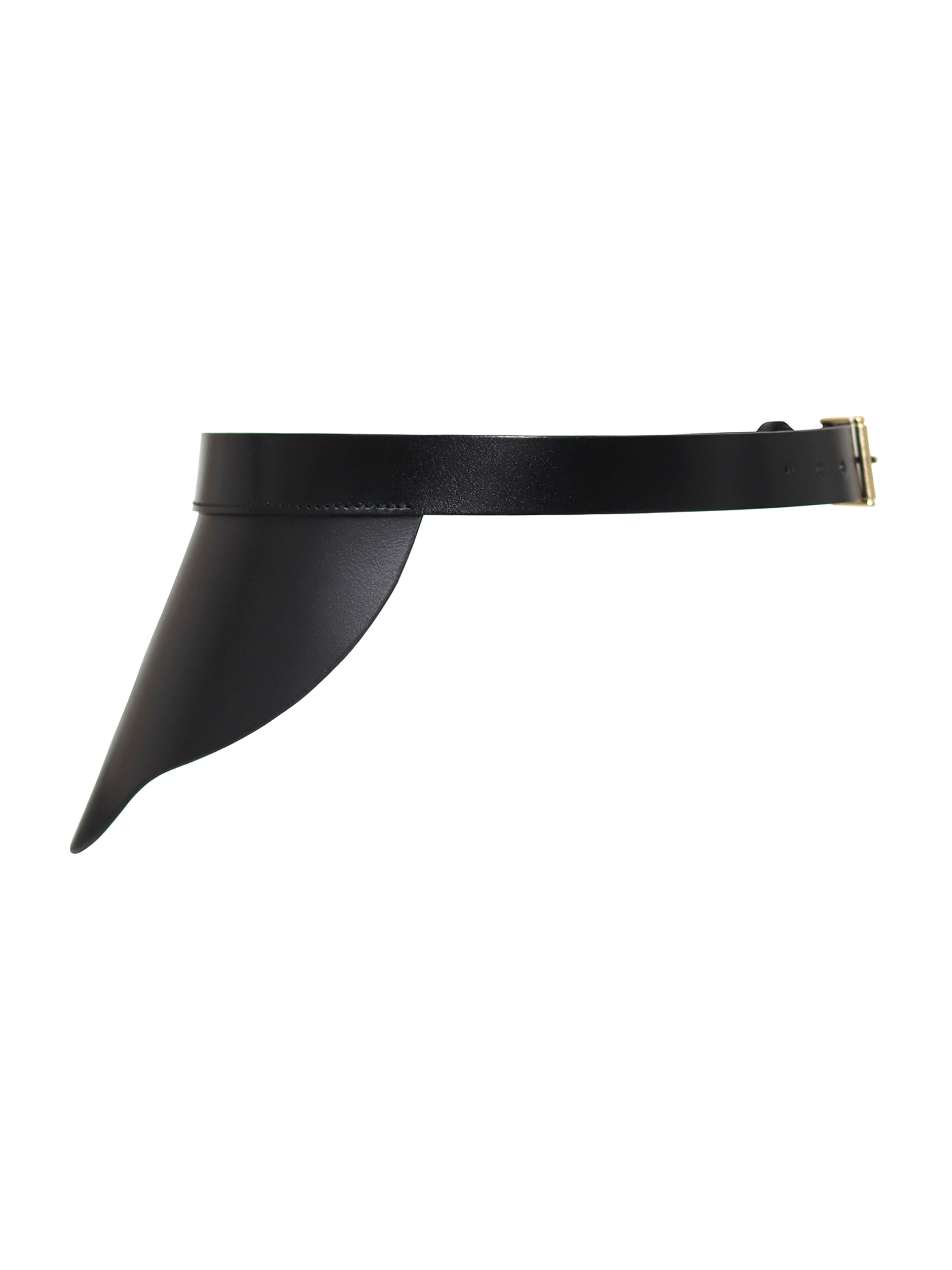 Haute Cuir Riem 'Ivy Side Peplum Belt' in Zwart: voorkant