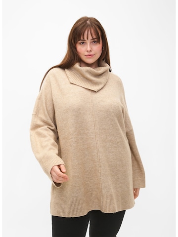 Pull-over 'Camilla' Zizzi en beige : devant