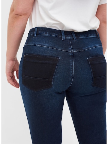 Zizzi Slimfit Jeans 'AMY' in Blauw