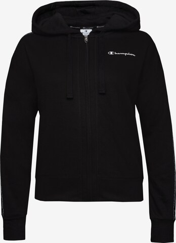 Champion Authentic Athletic Apparel Sweatjacke in Schwarz: predná strana