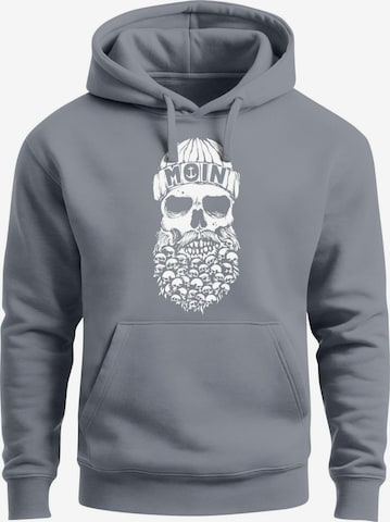 Neverless Sweatshirt 'Moin Skull' in Grau: Vorderseite