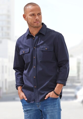 JOHN DEVIN Regular fit Button Up Shirt in Blue: front