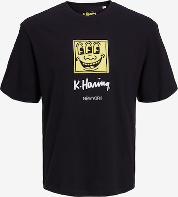 JACK & JONES - Camisa 'Keith Haring' em preto: frente