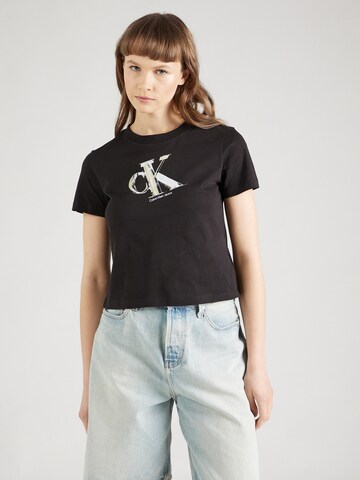 T-shirt Calvin Klein Jeans en noir : devant