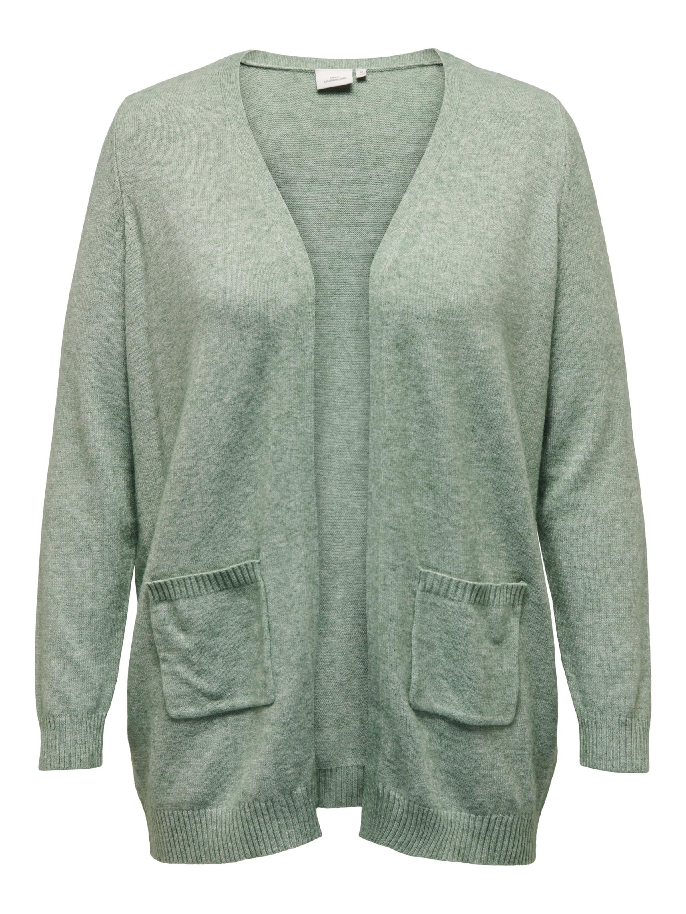 ONLY Carmakoma Πλεκτή ζακέτα 'Esly' σε πράσινο: μπροστά