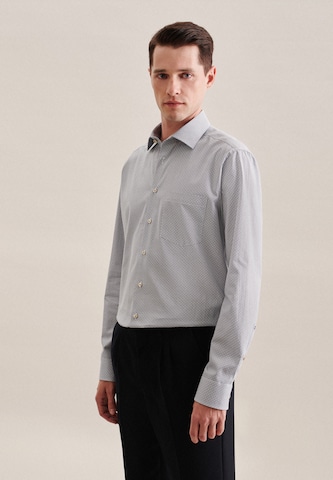 SEIDENSTICKER - Ajuste estrecho Camisa de negocios en gris: frente