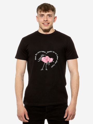 Cotton Prime - Camisa 'Super Mutti' em preto: frente