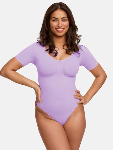 Body modelant 'T-Shirt Bodysuit Sculpting Shapewear mit String' cfab (formerly creamy fabrics) en violet : devant