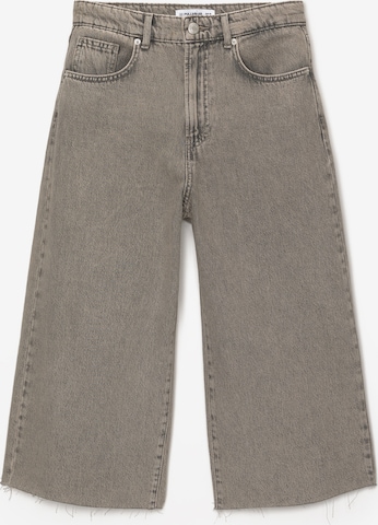 Pull&Bear Wide leg Jeans in Bruin: voorkant