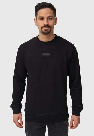 INDICODE JEANS Sweatshirt ' Baxter ' in Black: front