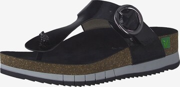 JANA T-Bar Sandals in Black: front