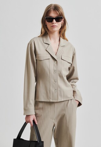 SECOND FEMALE Jacke 'Rayures' in Braun: Vorderseite