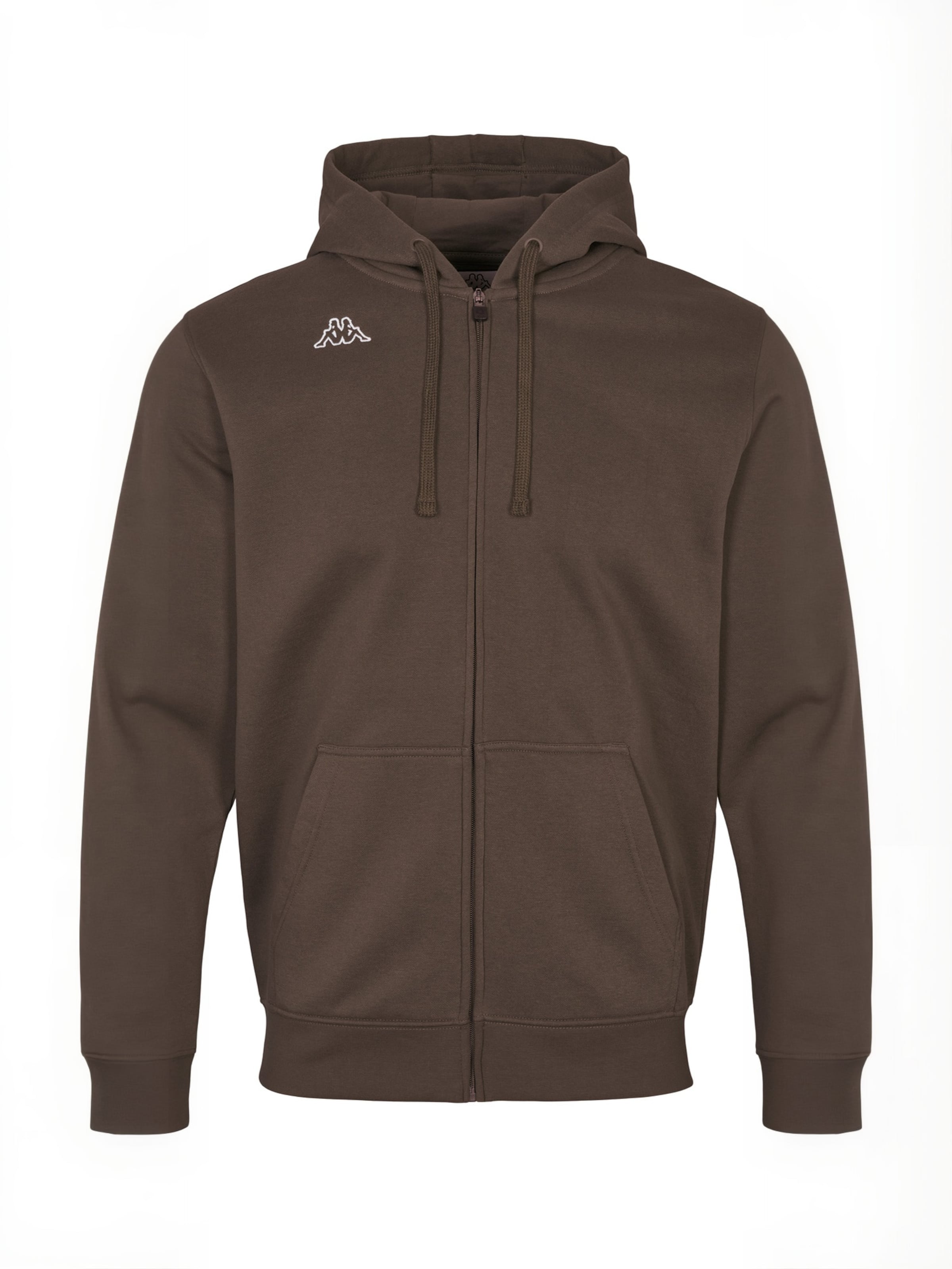 KAPPA - Sudadera con cremallera ' KMLogo Truxo ' en marrón: frente