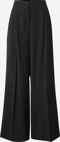 Wide Leg Pantalon à pince COMMA en noir : devant