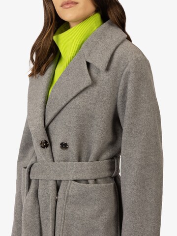 APART Cardigan-Mantel aus einem Wollgemisch mit breitem Reverskragen in Grau: Vorderseite