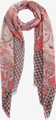 SAMAYA Leichter Wollschal 'Canee', zeitloses Design in Rot: Vorderseite