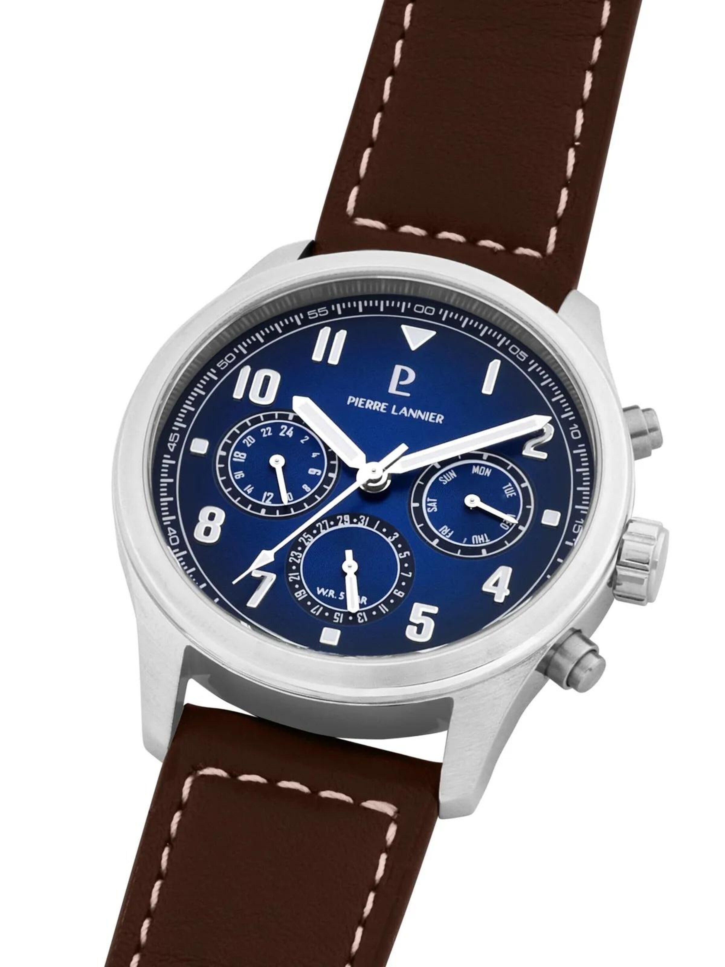 Montre à affichage analogique 'Chronograph Aviateur' Pierre Lannier en marron