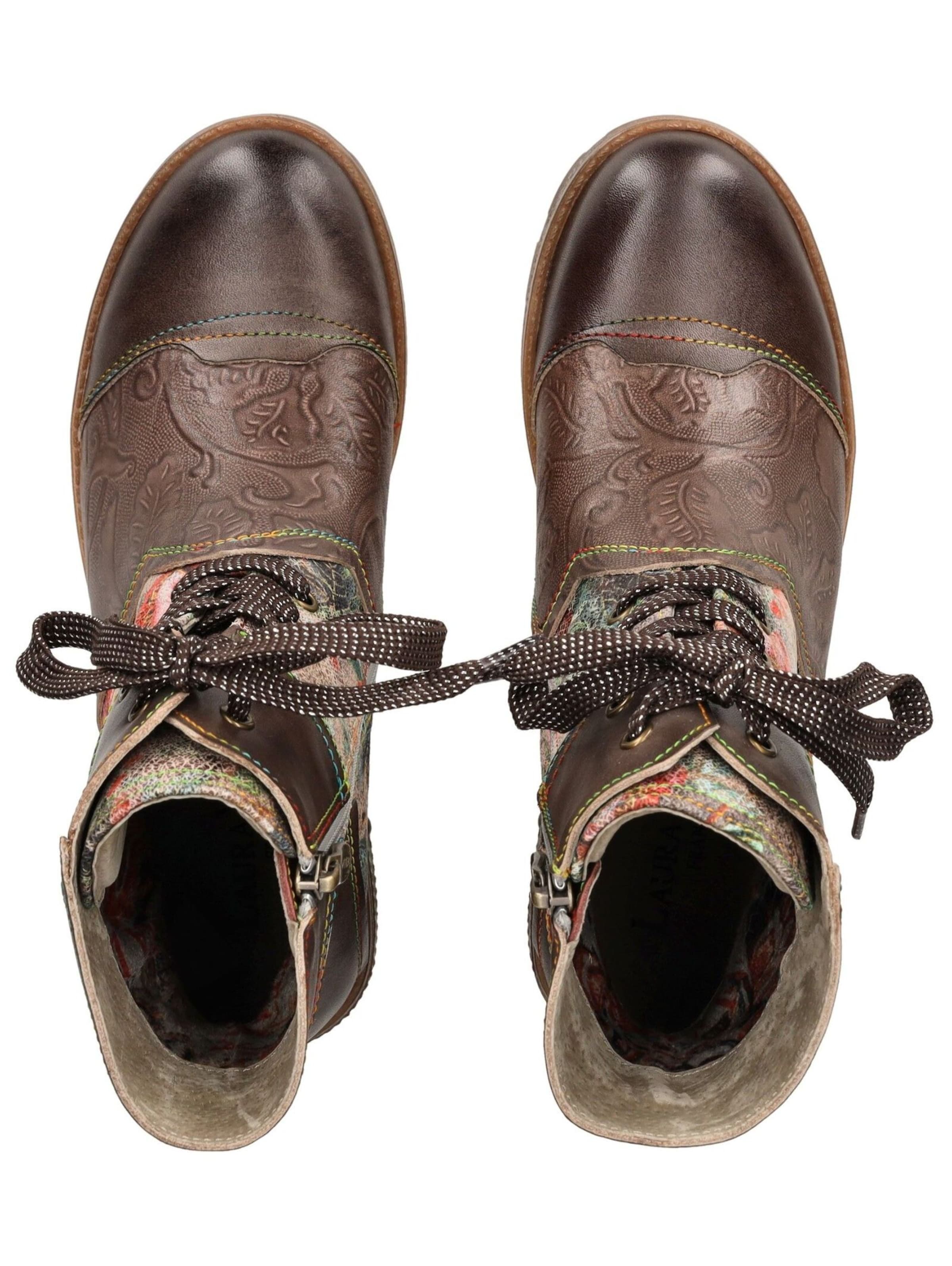 Laura Vita Lace-Up Ankle Boots in Grey