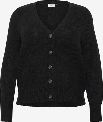 KAFFE CURVE Knit Cardigan 'Zolina' in Black: front