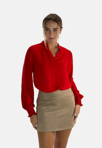 Elara Blouse in Rood: voorkant