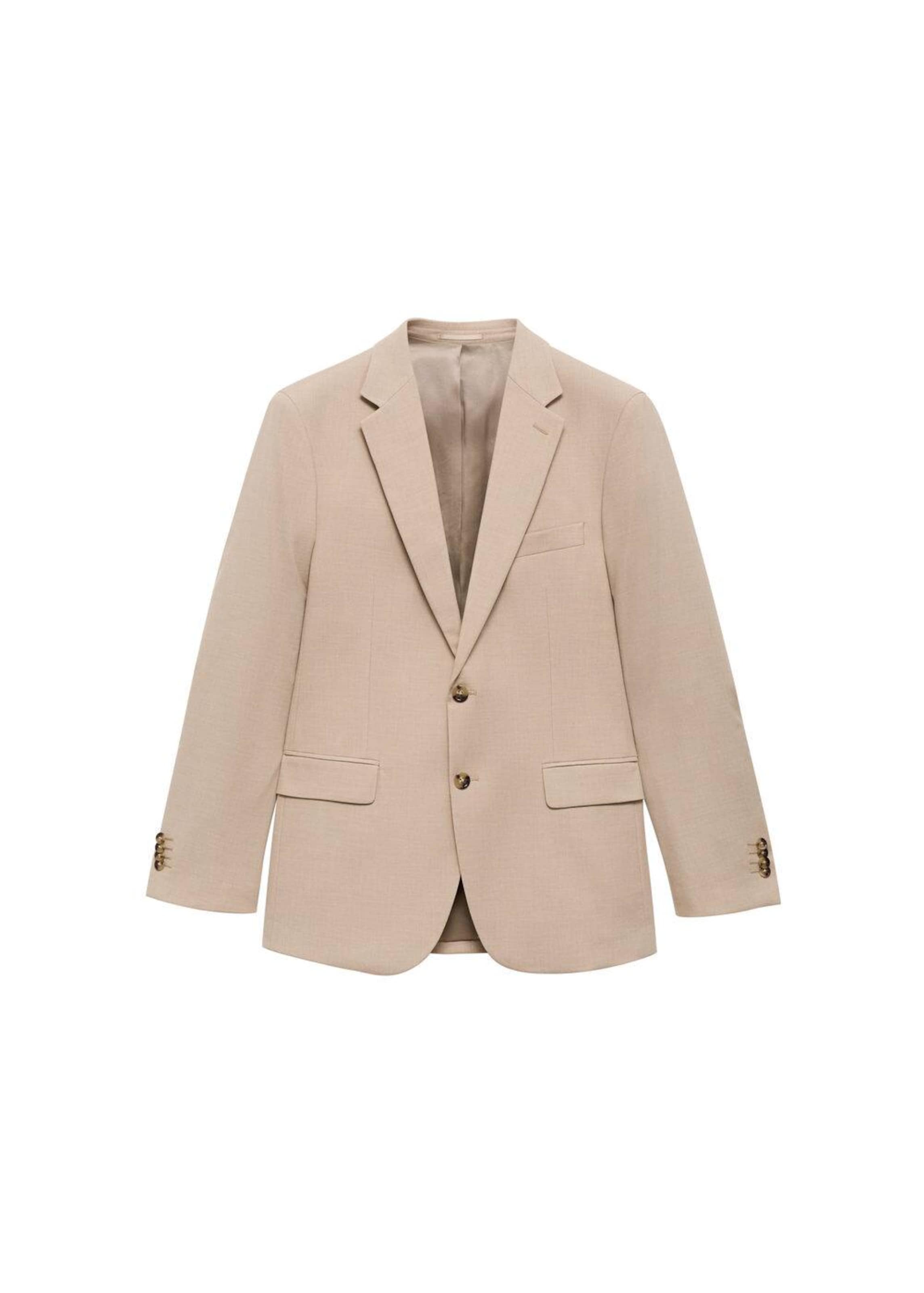 MANGO MAN Regular Fit Sakko 'Milan' in Beige: Vorderseite