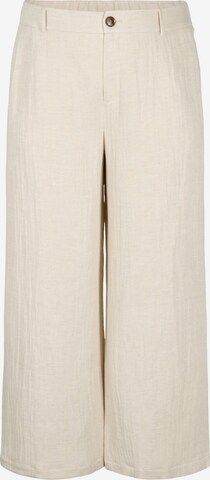 Wide Leg Pantalon 'MRALLIE' Zizzi en beige : devant