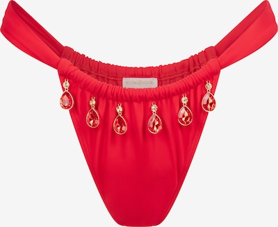 Moda Minx Bikini Bottoms 'Selene Droplet Rouched Fixed' in Red, Item view