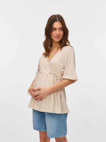 Maglietta 'MLKalyna Tess' di MAMALICIOUS in beige: frontale