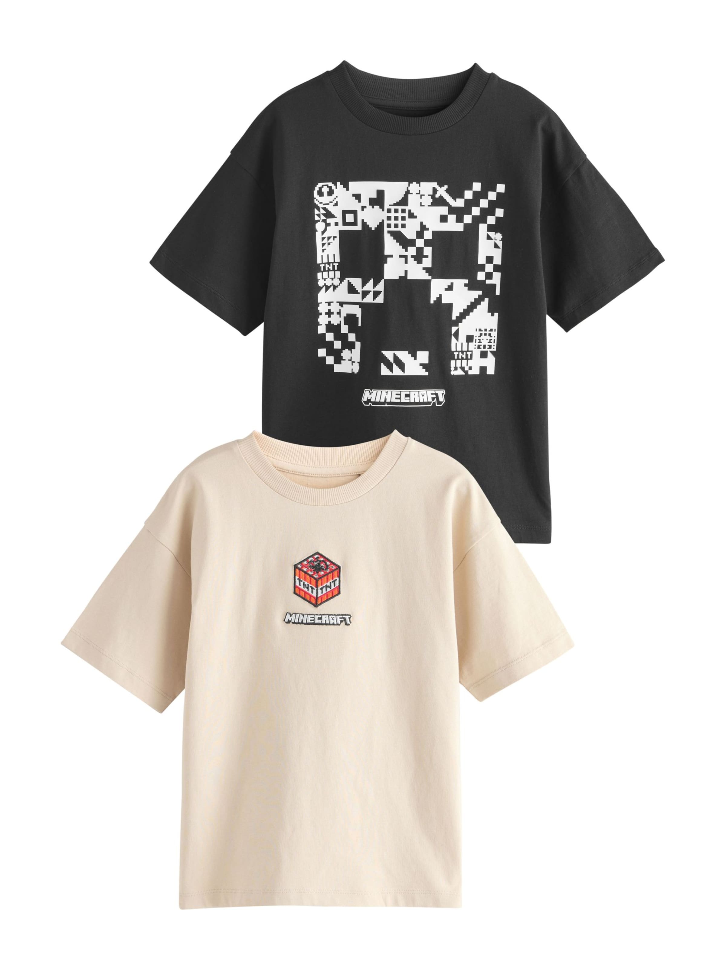 Next Shirt 'Minecraft' in Zwart: voorkant