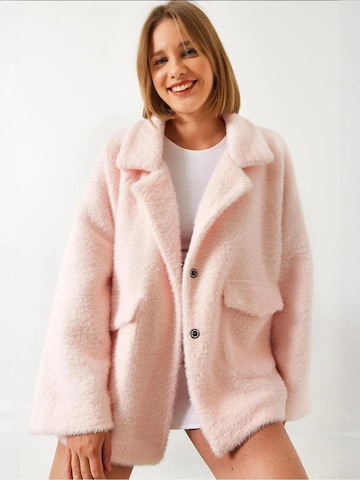 Bianco Lucci - Sobretudo meia-estação em rosa: frente