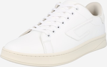 DIESEL حذاء رياضي بلا رقبة 'Athene' بلون أبيض: الأمام