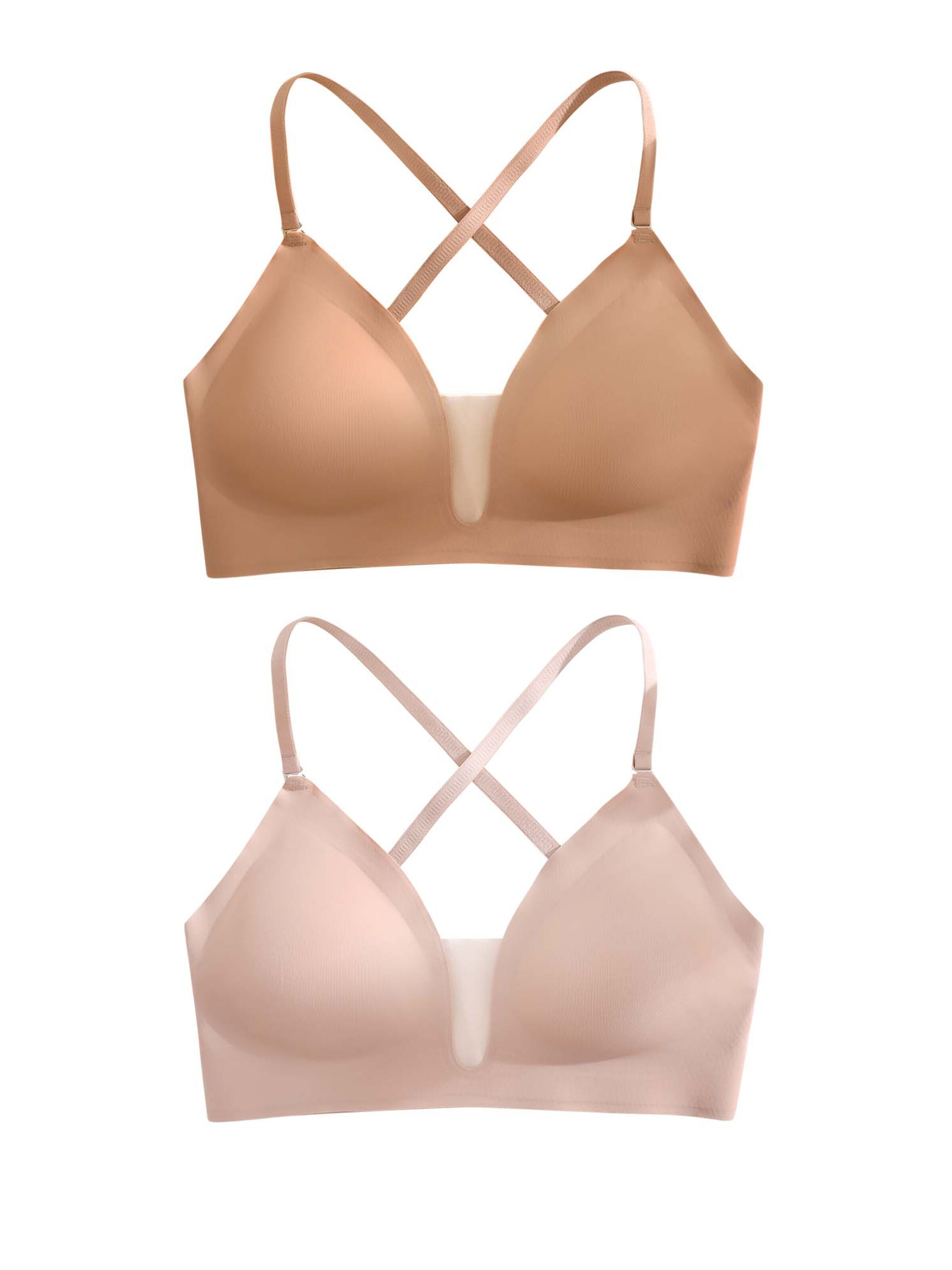 SHARICCA Bralette Bra 'SHARICCA 2-Pack Women's Wire-Free Bra' in Mixed colors: front