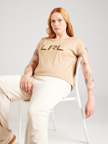 T-shirt Lauren Ralph Lauren Plus en beige : devant