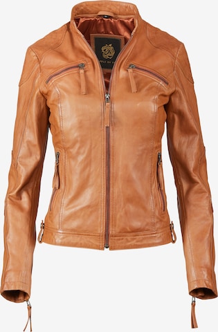 Apple of Eden Lederjacke AOE-142 in Braun: Vorderseite