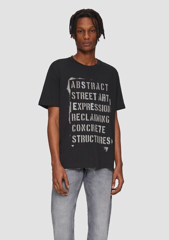 T-Shirt QS en noir : devant