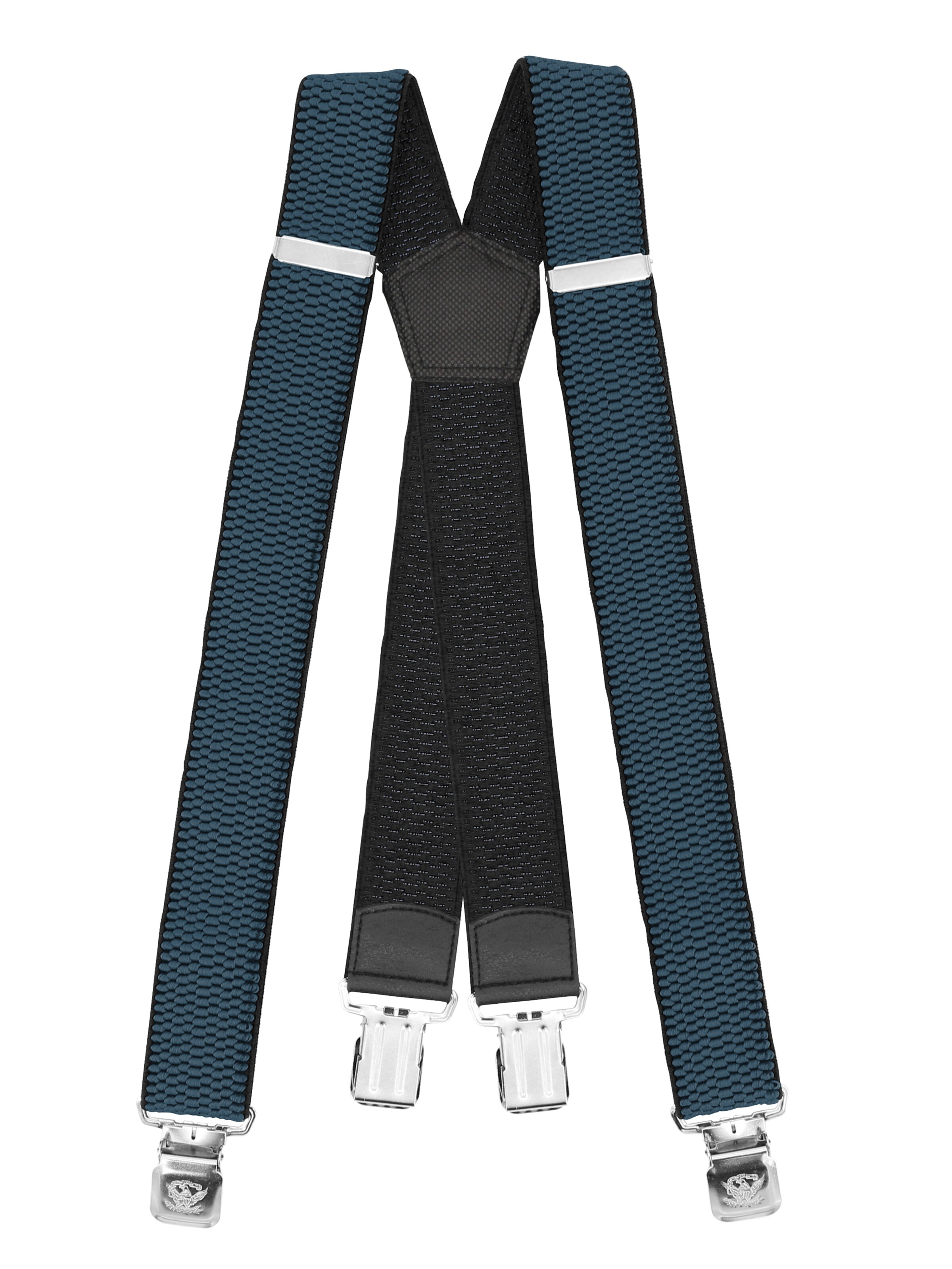 Fabio Farini Suspenders 'X Form' in Blue: front