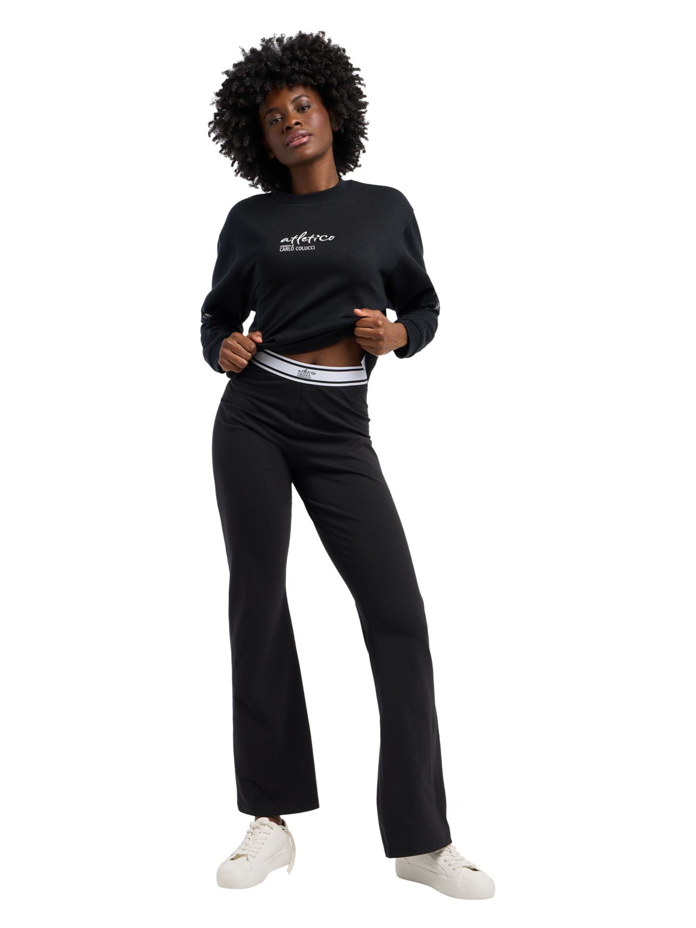 Carlo Colucci Flared Broek 'Dreisser' in Zwart