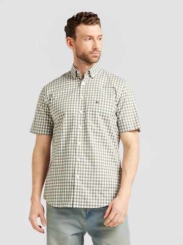 FYNCH-HATTON Regular fit Button Up Shirt 'Summer Vichy' in Green: front