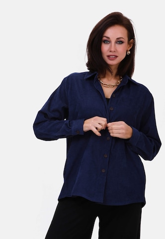 Awesome Apparel Blouse in Blue: front