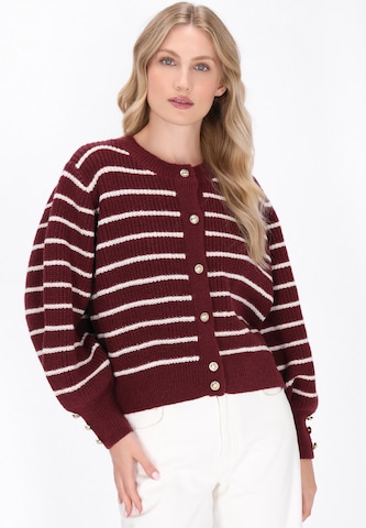 DreiMaster Maritim Gebreid vest 'Classic Look' in Rood: voorkant