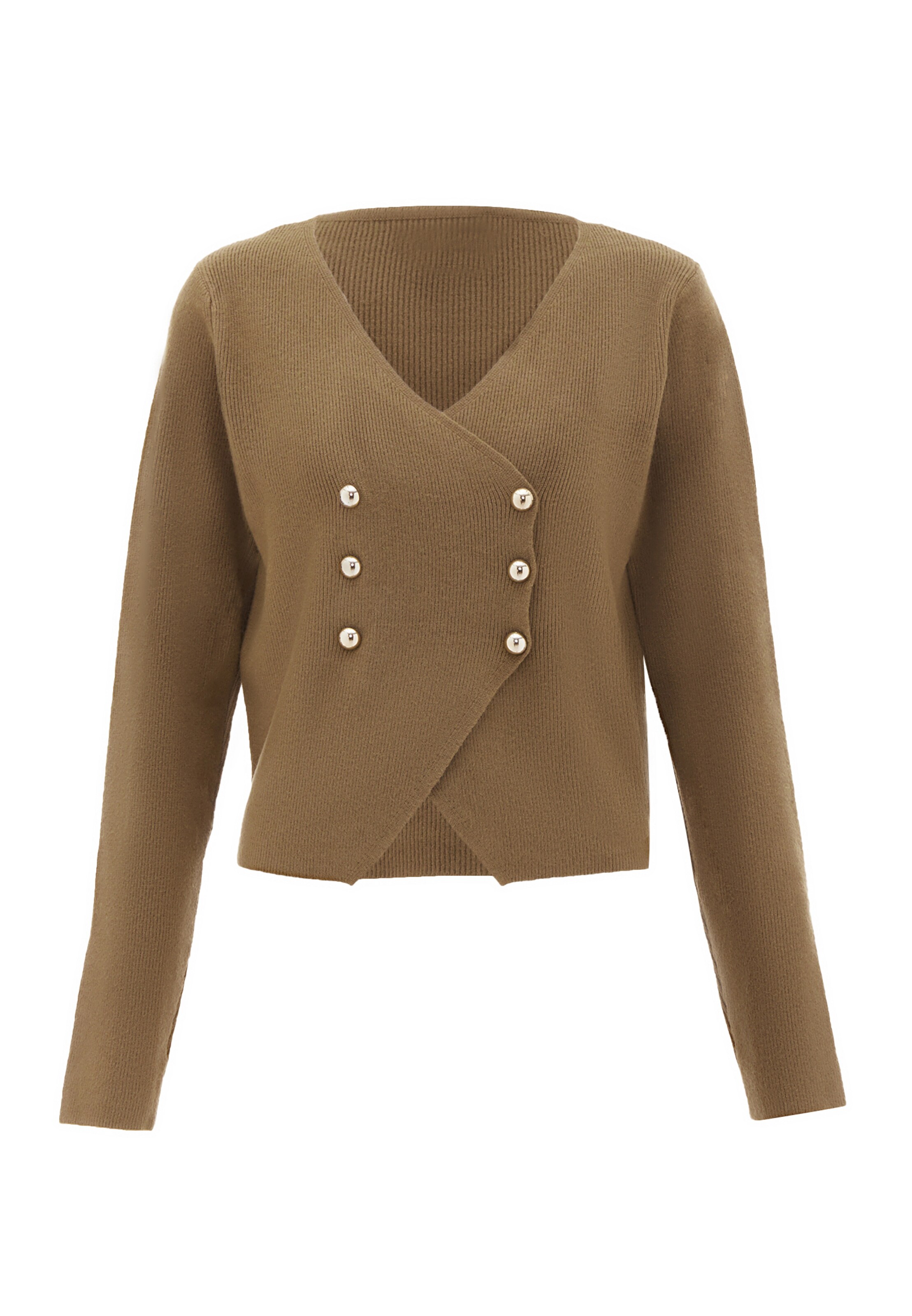 NAEMI Strickjacke in Braun: Vorderseite