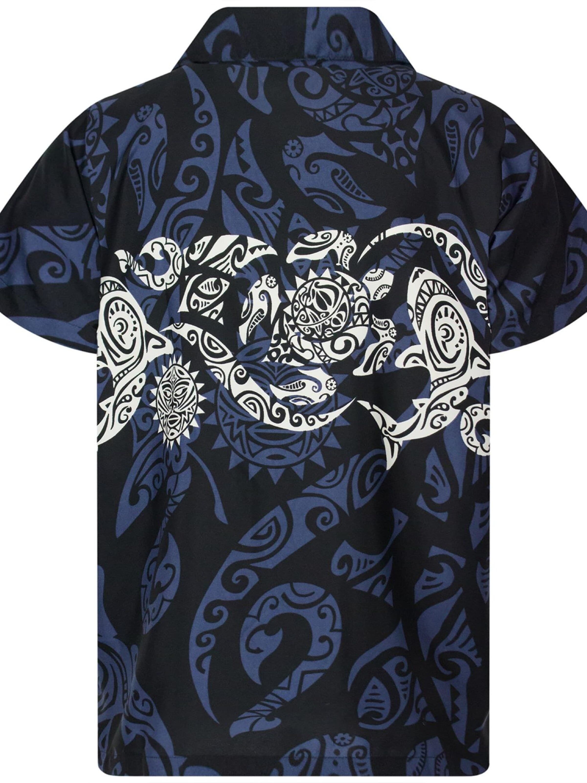 Maglietta 'Maori Chest' di King Kameha in nero