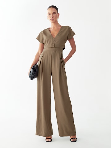 Willa Jumpsuit 'GLENS' in Bruin: voorkant