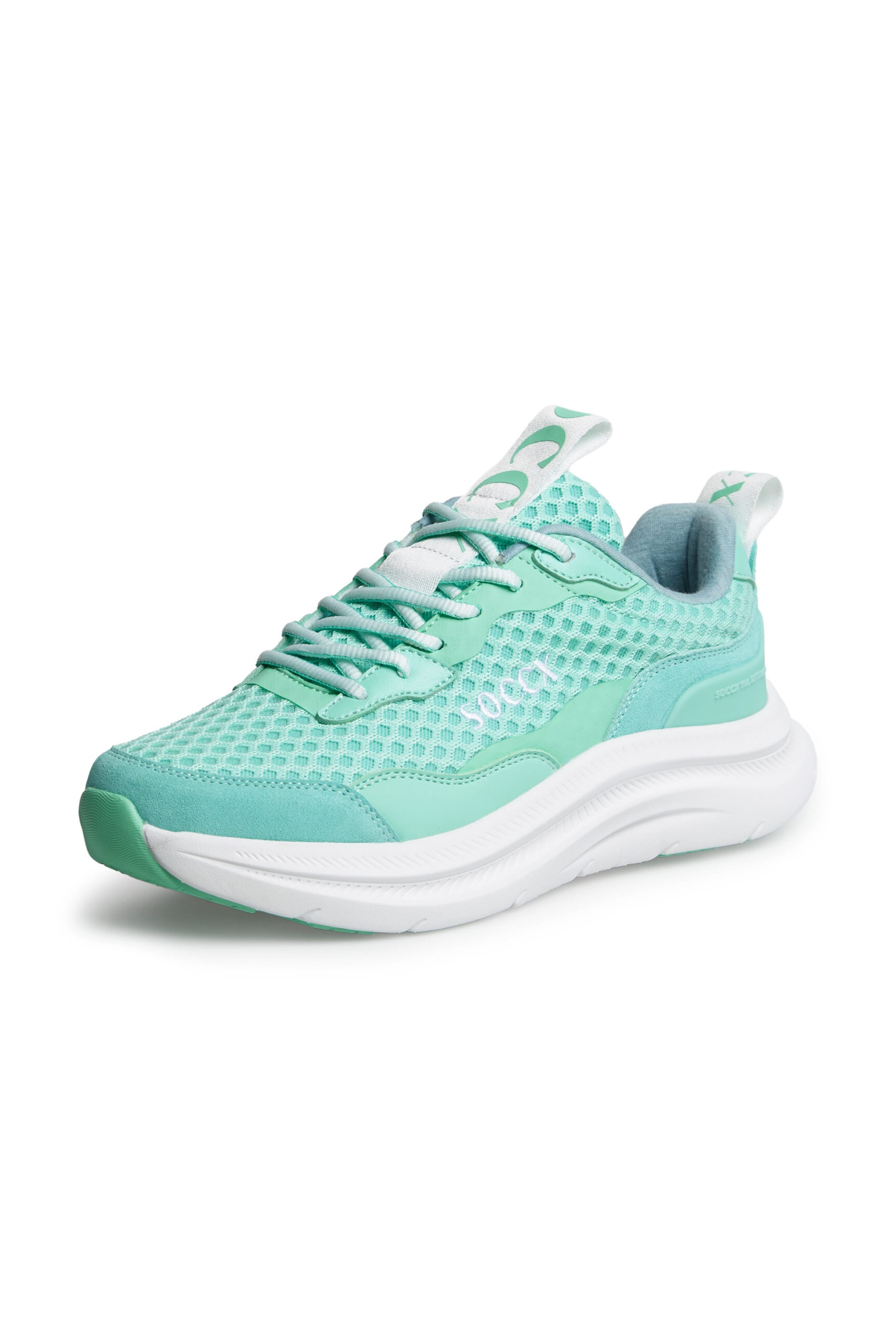 Soccx Sneaker im Mesh-Design mit Logostick in mint, Produktansicht