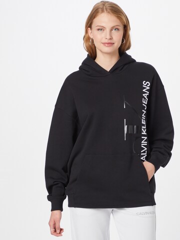 Calvin Klein Jeans Sweatshirt in Schwarz: predná strana