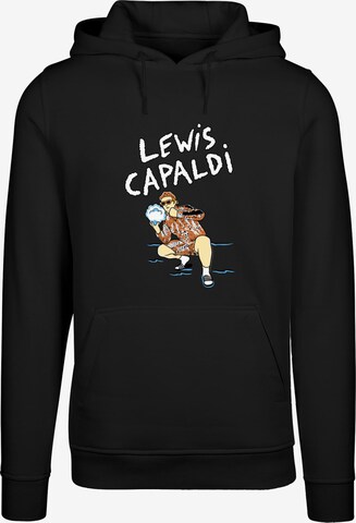 Merchcode Sweatshirt 'Lewis Capaldi - Snowleopard' in Black: front