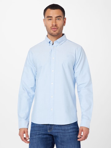 Les Deux Regular fit Overhemd 'Kristian' in Blauw: voorkant